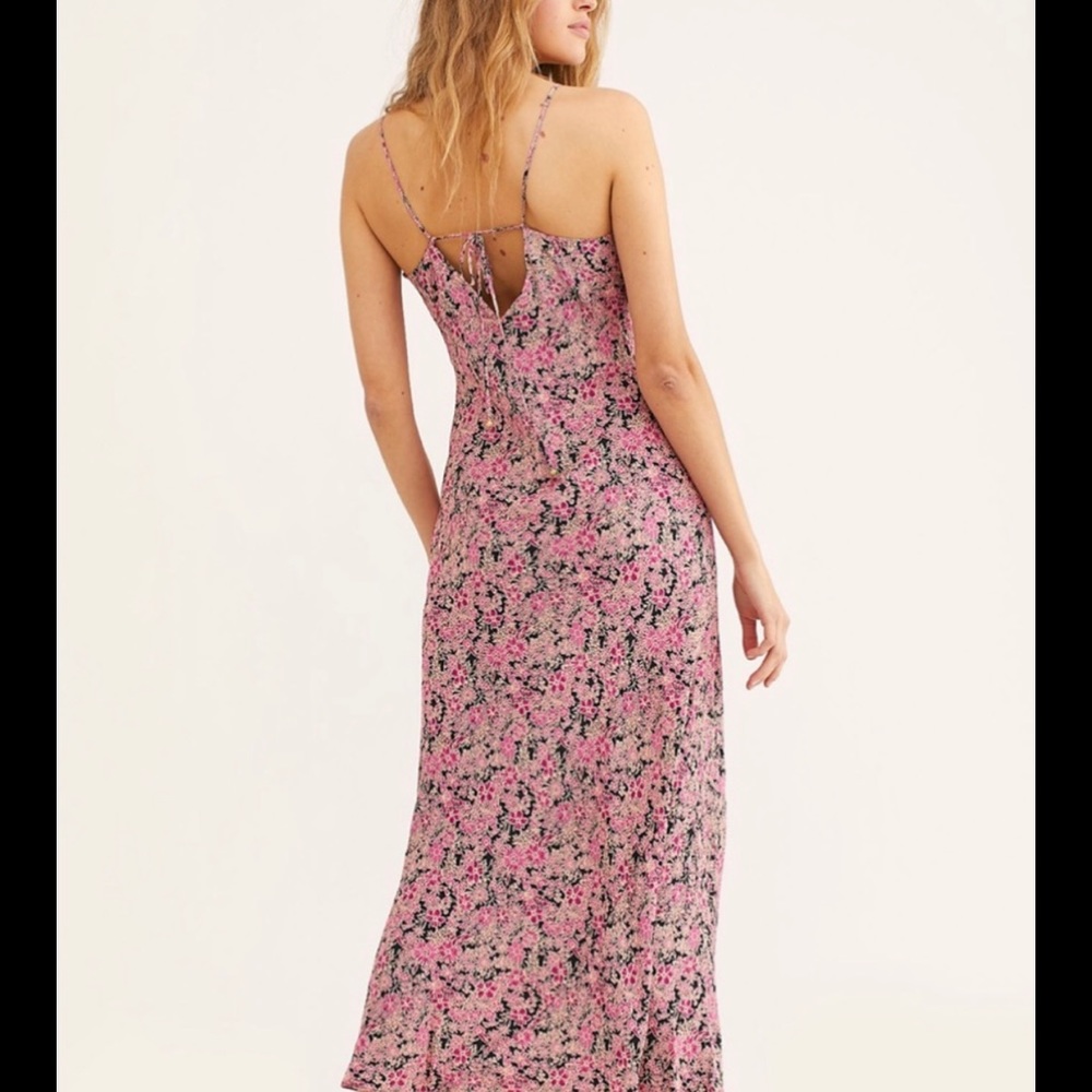 Free People Boho Bon Voyage Maxi Dress in black with bright pink florals - Picture 2 of 16